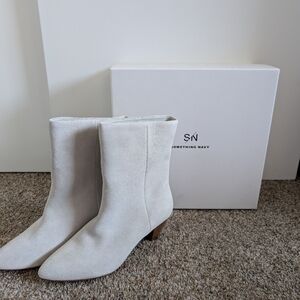 SOMETHING NAVY BNWT GREY SUEDE BOOTS WESTERN BOOTIES SIZE 7